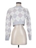 Glamorous Argyle Silver Turtleneck Sweater Size S - photo 1
