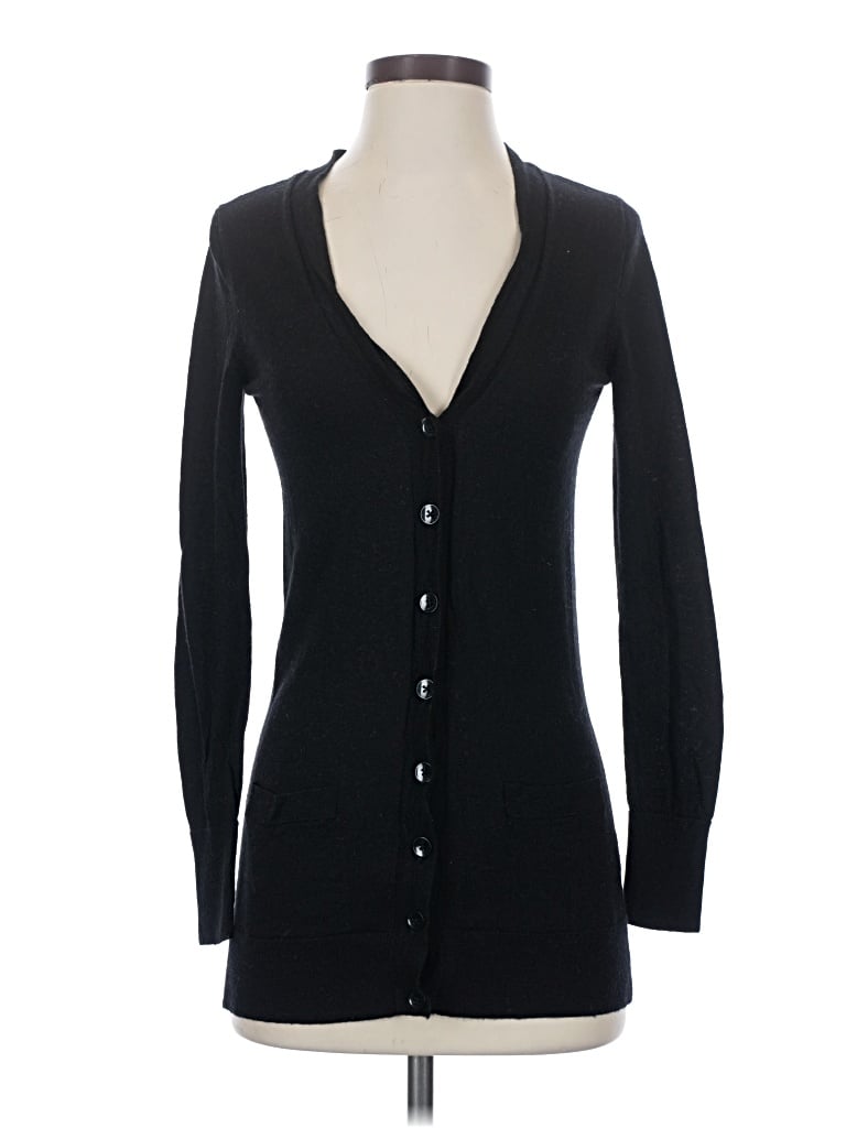 Pre-owned Halogen Wool Cardigan Sweater In Black