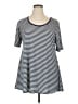 Lularoe Stripes Blue Short Sleeve T-Shirt Size XL - photo 1