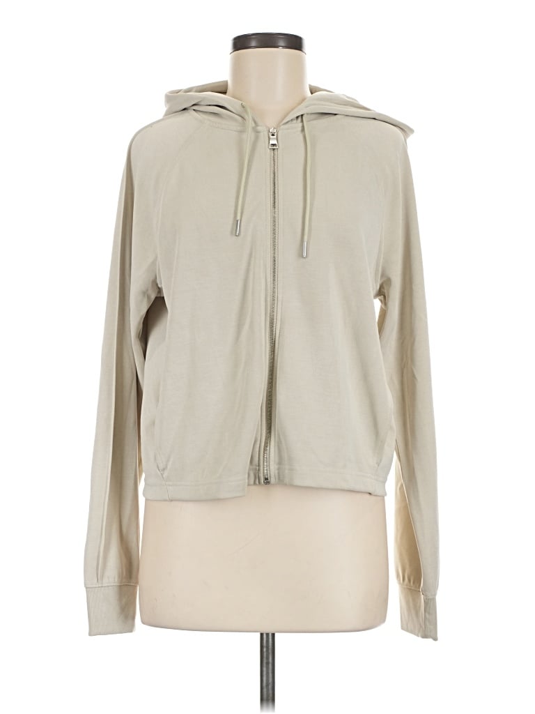 Pre-owned Athleta Zip Up Hoodie In Tan