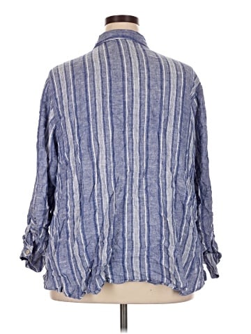 Susan Graver 3/4 Sleeve Button-Down Shirt (view 2)