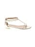 Salvatore Ferragamo 100% Leather Ivory Gold Sandals Size 5 1/2 - photo 1