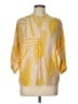 Closed 100% Cotton Print Yellow 3/4 Sleeve Blouse Size L - photo 1