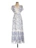 Taylor 100% Polyester Paisley Blue Casual Dress Size 10 - photo 1