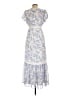 Taylor 100% Polyester Paisley Blue Casual Dress Size 10 - photo 2