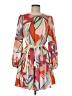 Alexis Print Orange Cocktail Dress Size M - photo 1