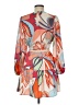 Alexis Print Orange Cocktail Dress Size M - photo 2