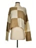 Miss Sparkling 100% Acrylic Color Block Tan Pullover Sweater Size S - photo 1