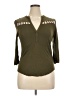 Paper Tee 100% Polyester Green 3/4 Sleeve Top Size XL - photo 1