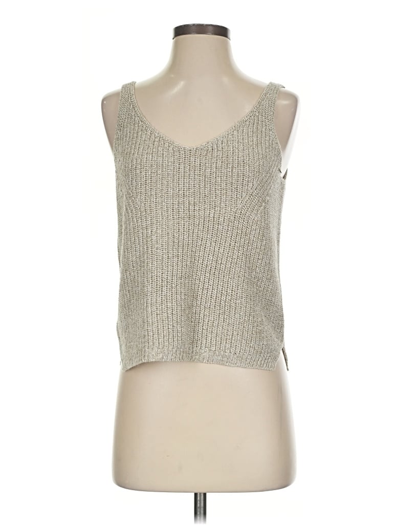 Marine Layer Tank Top Silver Plunge Neckline Tops