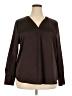 Ann Taylor 100% Polyester Brown Long Sleeve Blouse Size XXL - photo 1