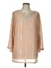 Bob Mackie 100% Polyester Tan 3/4 Sleeve Blouse Size L - photo 1