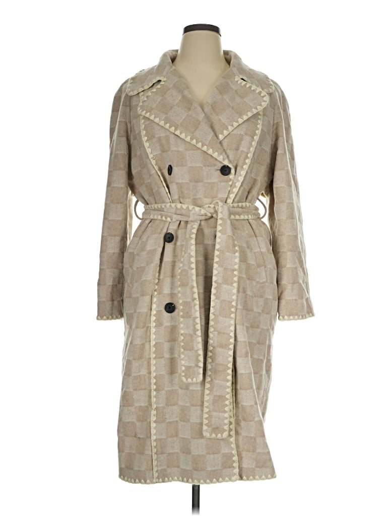 Pre-owned Avec Les Filles Trenchcoat In Tan
