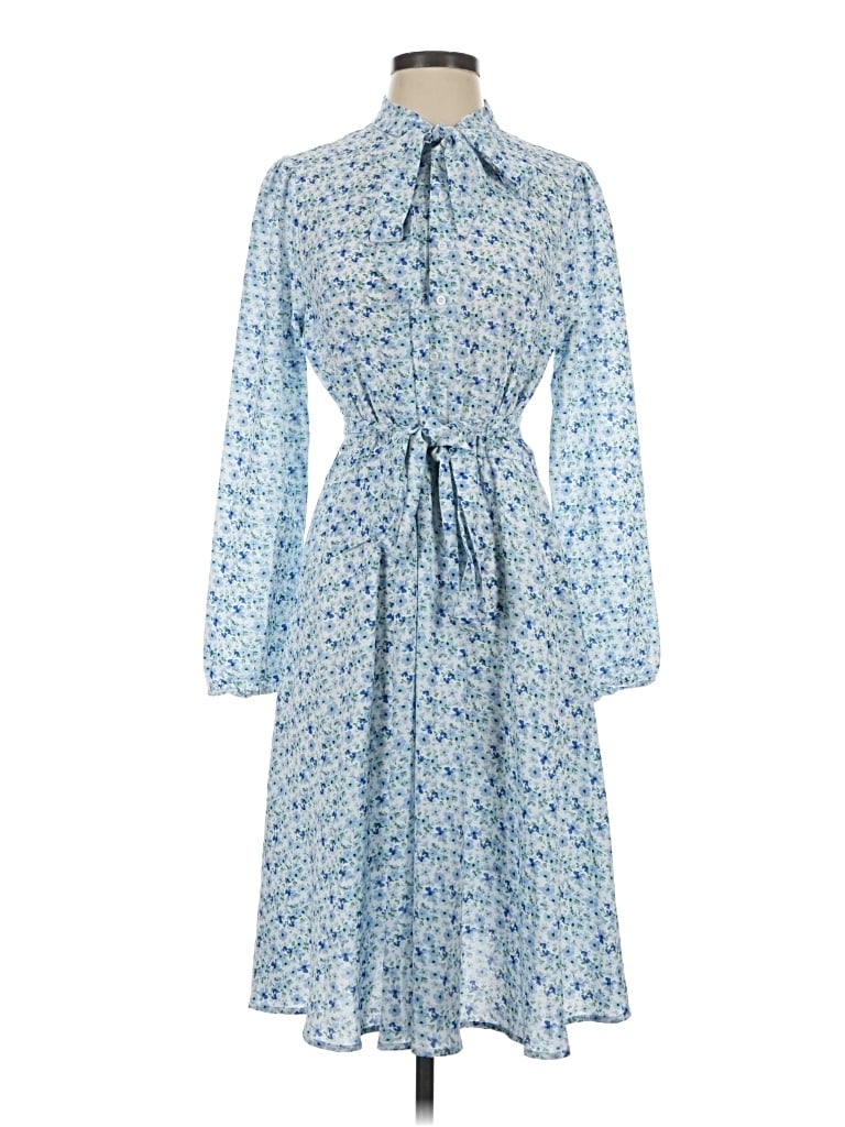 Pre-owned Allegra K Casual Dress In Blue