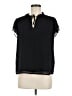 CeCe 100% Polyester Black Short Sleeve Blouse Size M - photo 1