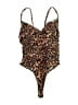 Forever 21 Animal Print Brown One Piece Swimsuit Size M - photo 1