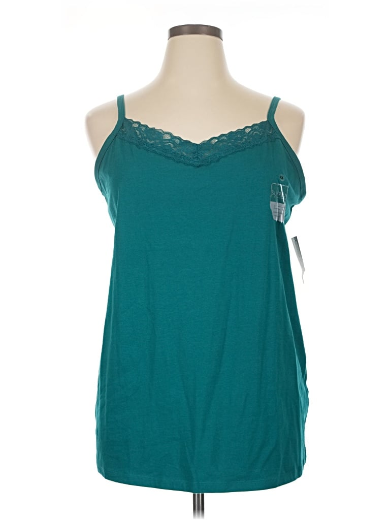 Catherines Tank Top Teal Halter Neckline Tops