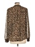 St. John's Bay 100% Polyester Animal Print Brown Long Sleeve Blouse Size L - photo 2