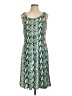 Perceptions Print Teal Cocktail Dress Size 12 - photo 1