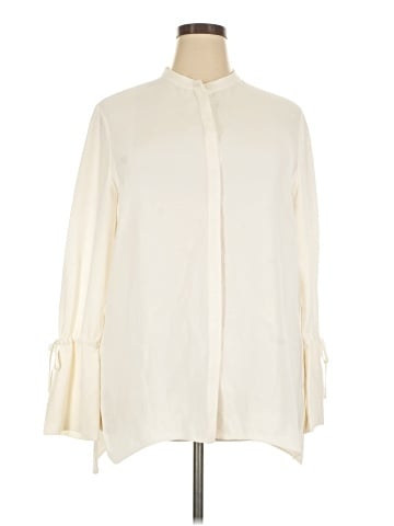Lafayette 148 New York Long Sleeve Silk Top (view 1)