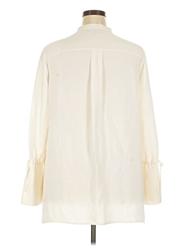 Lafayette 148 New York Long Sleeve Silk Top (view 2)