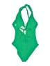 Becca Solid Green One Piece Swimsuit Size L - photo 2