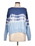 Central Park West 100% Cotton Tie-dye Blue Pullover Sweater Size L - photo 1