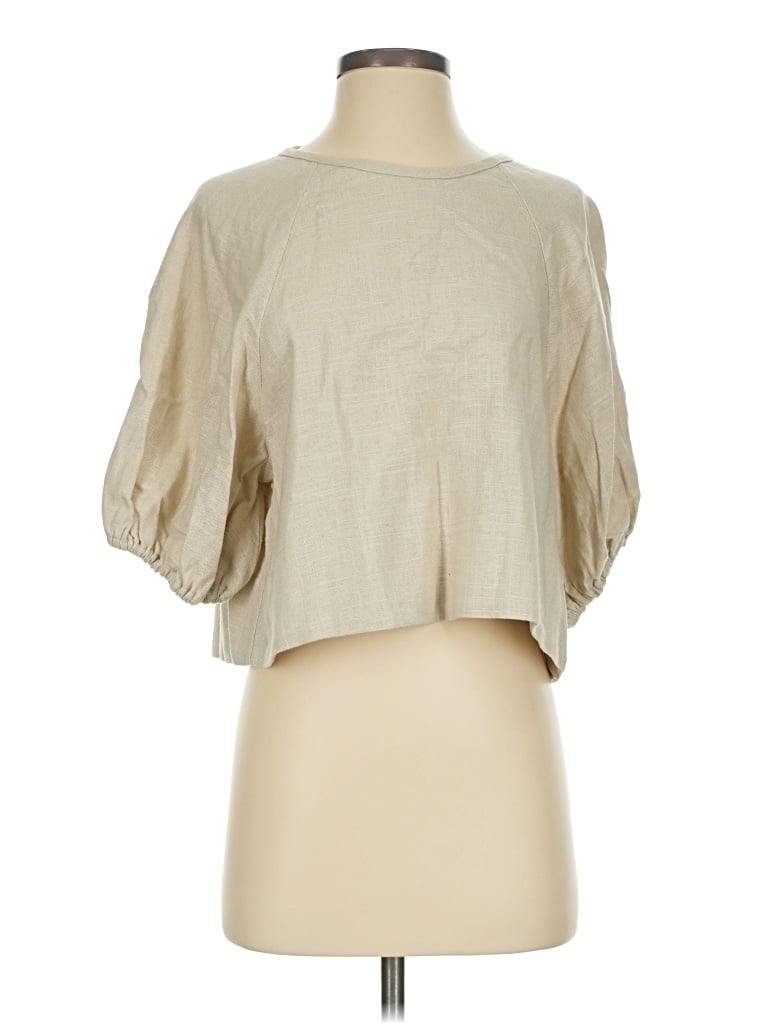House Of Harlow 1960 Short Sleeve Blouse In Tan