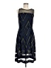 En Focus Studio Chevron-herringbone Blue Cocktail Dress Size 8 - photo 1