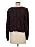 BCBGeneration Plaid Burgundy Long Sleeve Blouse Size M - photo 2