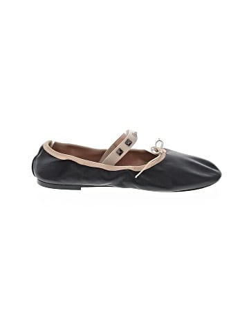 Valentino Garavani Leather Rockstud Ballerina Slippers (view 1)