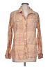 Roberta Roller Rabbit Tweed Orange Long Sleeve Button-Down Shirt Size L - photo 1