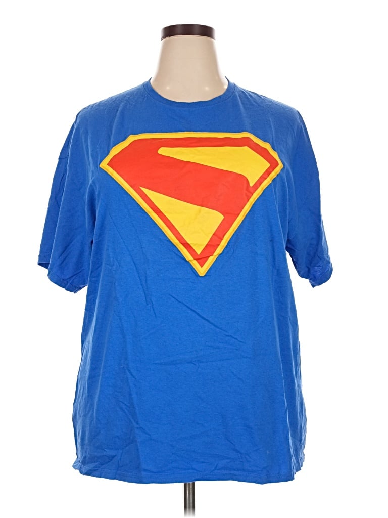 Pre-owned Superman Short Sleeve T-shirt In Blue