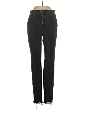 Madewell 9" Mid-Rise Skinny Jeans in Berkeley Black: Button-Through Edition (view 1)