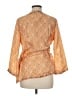 Robert Graham Floral Graphic Orange 3/4 Sleeve Blouse Size M - photo 2
