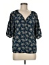 Fun2Fun 100% Polyester Blue 3/4 Sleeve Blouse Size M - photo 1