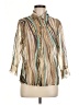 Nicola 100% Polyester Stripes Tan 3/4 Sleeve Blouse Size M - photo 1