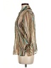 Nicola 100% Polyester Stripes Tan 3/4 Sleeve Blouse Size M - photo 5