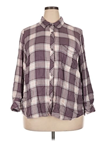 Cosmic Blue Love Long Sleeve Button-Down Shirt (view 1)