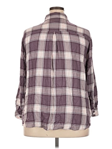 Cosmic Blue Love Long Sleeve Button-Down Shirt (view 2)