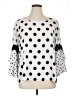 Sami & JO 100% Polyester Polka Dots White 3/4 Sleeve Blouse Size XL - photo 1