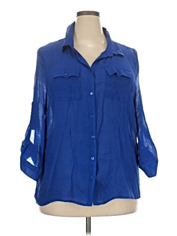 ICY 3/4 Sleeve Button-Down Shirt (view 1)