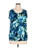 Daisy Fuentes 100% Polyester Blue Sleeveless T-Shirt Size XL - photo 1