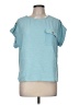 Just Be... 100% Polyester Teal Short Sleeve Top Size M - photo 1