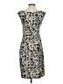 Connected Apparel 100% Polyester Print Gray Casual Dress Size 4 - photo 2