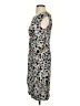 Connected Apparel 100% Polyester Print Gray Casual Dress Size 4 - photo 5