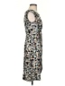 Connected Apparel 100% Polyester Print Gray Casual Dress Size 4 - photo 4