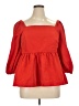 Free Assembly 100% Recycled Polyester Red 3/4 Sleeve Blouse Size XL - photo 1