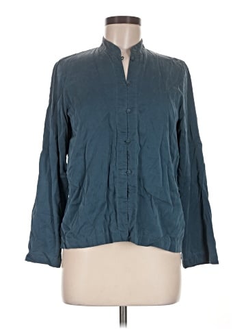 Eileen Fisher Long Sleeve Silk Top (view 1)