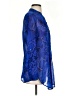 Cache 100% Polyester Blue Long Sleeve Blouse Size S - photo 4